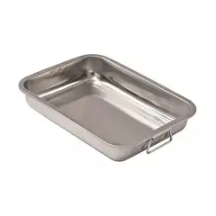 GENERICO - Bandeja Fuente Acero Inoxidable Con Asas Manillas 60x40 Cm