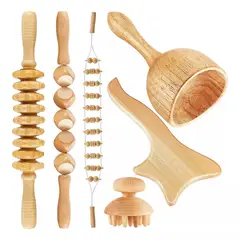 GENERICO - Pack Rodillos Reductores Con Tabla Y Accesorios Para Maderoterapia