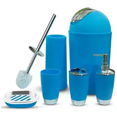 WAKESHOME - Juego de Accesorios Para Baño 6 Piezas Set Jabonera Cepillo Inodoro