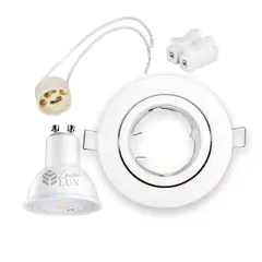 GENERICO - Focos LED Embutido Dirigible Porta GU10 Blanco calido - LEMULUX
