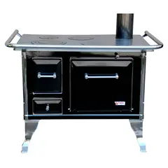 YUNQUE - Cocina leña 70x56 negra