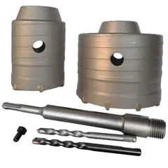 GENERICO - Set 2 Broca Copa Diamantada Concreto Hormigón 50 80 Mm