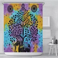 GENERICO - CORTINA DE TELA IMPERMEABLE CON DISEñO 180X180 CM