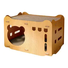 GENERICO - Casa De Madera Armable Para Gatos Incluye Rascador