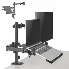 LINKON - Soporte Brazo Doble Para Monitor Notebook Escritorio