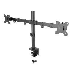 LINKON - Brazo Soporte Doble Para 2 Monitores Base Escritorio