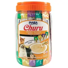 INABA - Churu Snack Gato Mix Sabor Pollo, 50 Tubos.
