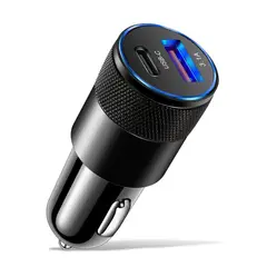 GENERICO - Cargador Auto Usb Y C Para iPhone Samsung