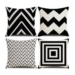 GENERICO - Set 4 Fundas Para Cojines De Tela Lino 45x45cm