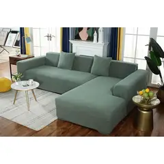 GENERICO - FUNDA TELA CUADRILLE PARA SILLON MODULAR TIPO L DE 2 PIEZAS VERDE