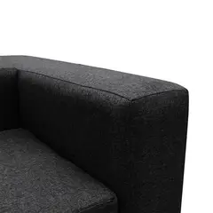 SOFAS HOME - SECCIONAL ROMA CHENILLE TIPO LINO NEGRO 3 CUERPOS