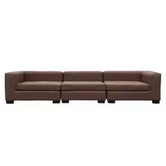 SOFAS HOME - SECCIONAL ROMA FELPA CAFE 3 CUERPOS