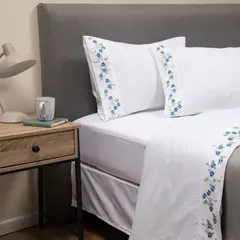 CASATUA - Sabanas Bordadas + Fundas Almohada - Crema - king