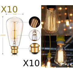 GENERICO - Pack x10 Ampolletas Vintage Filamento Led 4w Luz Cálida Ahorradora