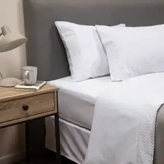 CASATUA - Sabanas Bordadas + Fundas Almohada - Blanco - king