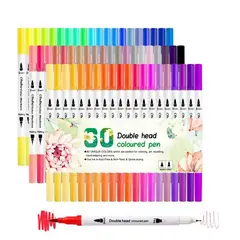 EVERSO - 60 Marcadores Doble Punta Lapices Colores Blanco
