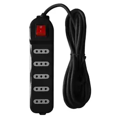 MACROTEL - Zapatilla Alargador 3mt 5 Entradas Negro