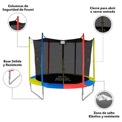 MAX MAGIC - Cama Elástica 244 cm (8 Ft) Multicolor