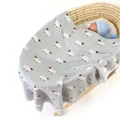 SIMPLY B - MANTA ALGODÓN BEBÉ OVEJA GRIS