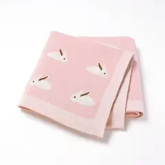 SIMPLY B - MANTA ALGODÓN BEBÉ CONEJO ROSADO