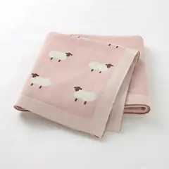 SIMPLY B - MANTA ALGODÓN BEBÉ OVEJA ROSADA CLARA