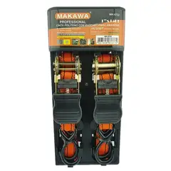MAKAWA - Juego 2 Eslinga Cinta Amarre Con Ratchet 1puLG X 15ft