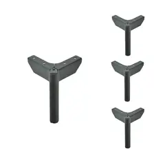 BLOCCARE - Patas Metalicas Para Camas Con Placa De 12 Cm - Pack 4