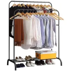 U BUY - Perchero Colgador De Ropa Doble Metalico Resistente Negro