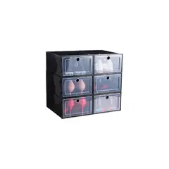 U BUY - Cajones Organizadores De Zapato Apilable Pack 6 Unidades Negro