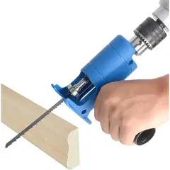 GENERICO - Adaptador De Sierra Para Taladro + 3 Hojas Madera Metal Pvc