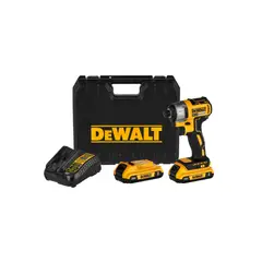 DEWALT - Kit Atornillador de impacto 1/4" 20V + 2 Baterias + accesorios