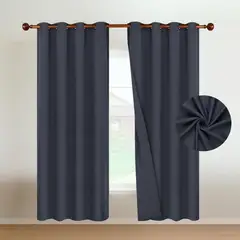 CASATUA - Cortina Semi Blackout Aislante - Gris oscuro - Talla única