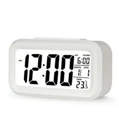 OEM - RELOJ ALARMA DESPERTADOR DIGITAL CON ILUMINACION BLANCO