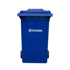 GENERICO - CONTENEDOR DE RESIDUOS PLASTICO CON RUEDAS AZUL 360 LTS.
