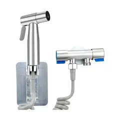 GENERICO - Juego Completo Llave Bidet Ducha Arabe Para Wc