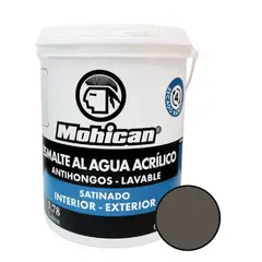 MOHICAN - ESMALTE AL AGUA ANTIHONGOS SATINADO 1 GALON CAFE OSCURO