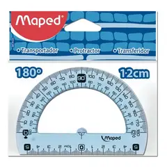 MAPED - Pack 3 Transportador plástico 180° 12cm