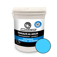 MOHICAN - ESMALTE AL AGUA ANTIHONGOS SATINADO 1 GALON CELESTE