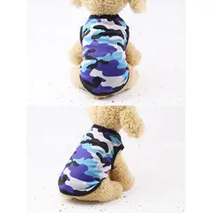 MASCO TODO - Polera para Mascota Perro Camuflado color Azul Talla S
