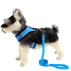 MASCO TODO - Arnés Reflectante y Correa para Perros Mascotas Azul Talla S
