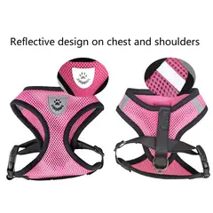 MASCO TODO - Arnés Reflectante y Correa para Perros Mascotas Rosa Talla S