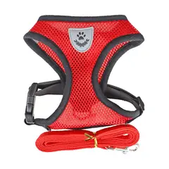 MASCO TODO - Arnés Reflectante y Correa para Perros Mascotas Rojo Talla M