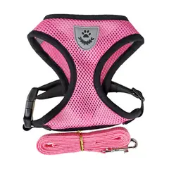 MASCO TODO - Arnés Reflectante y Correa para Perros Mascotas Rosa Talla M