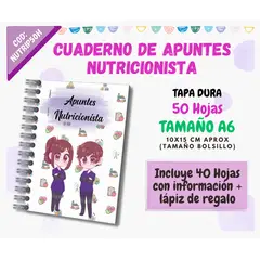 GENERICO - CUADERNO DE APUNTES NUTRICIONISTA A6 - 50 HOJAS