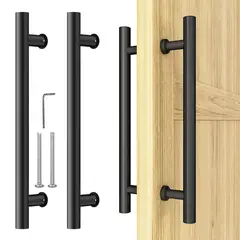 DEKANO - Manillon Doble Acero Inoxidable 50 Cm Para Puerta Madera