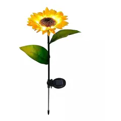 GENERICO - Estaca solar de Girasol Led luz cálida impermeable