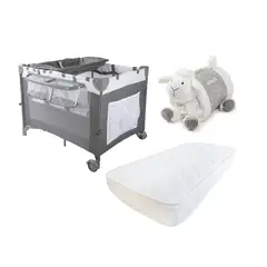 INFANTI - Cuna playard Always Together Marengo colchón y Manta Oveja