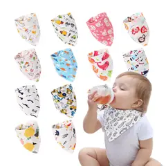 GENERICO - Pack 12 Bandana Bebe Tela algodon niño niña Babero