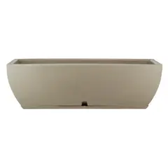FLORIDIS - MACETERO BEIGE EFECTO PIEDRA 27CM ALTO CON PLATO