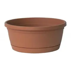 EURO3PLAST - Macetero de plástico con plato 30 x13 cm., color terracota